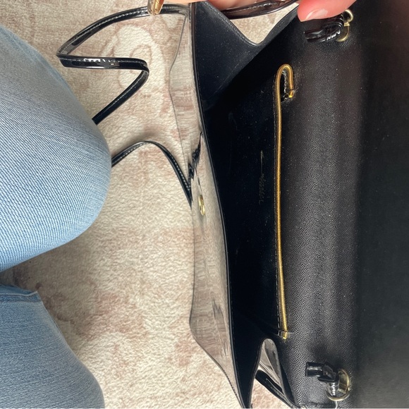 Chic Black Patent Leather Clutch - Picture 6 of 7